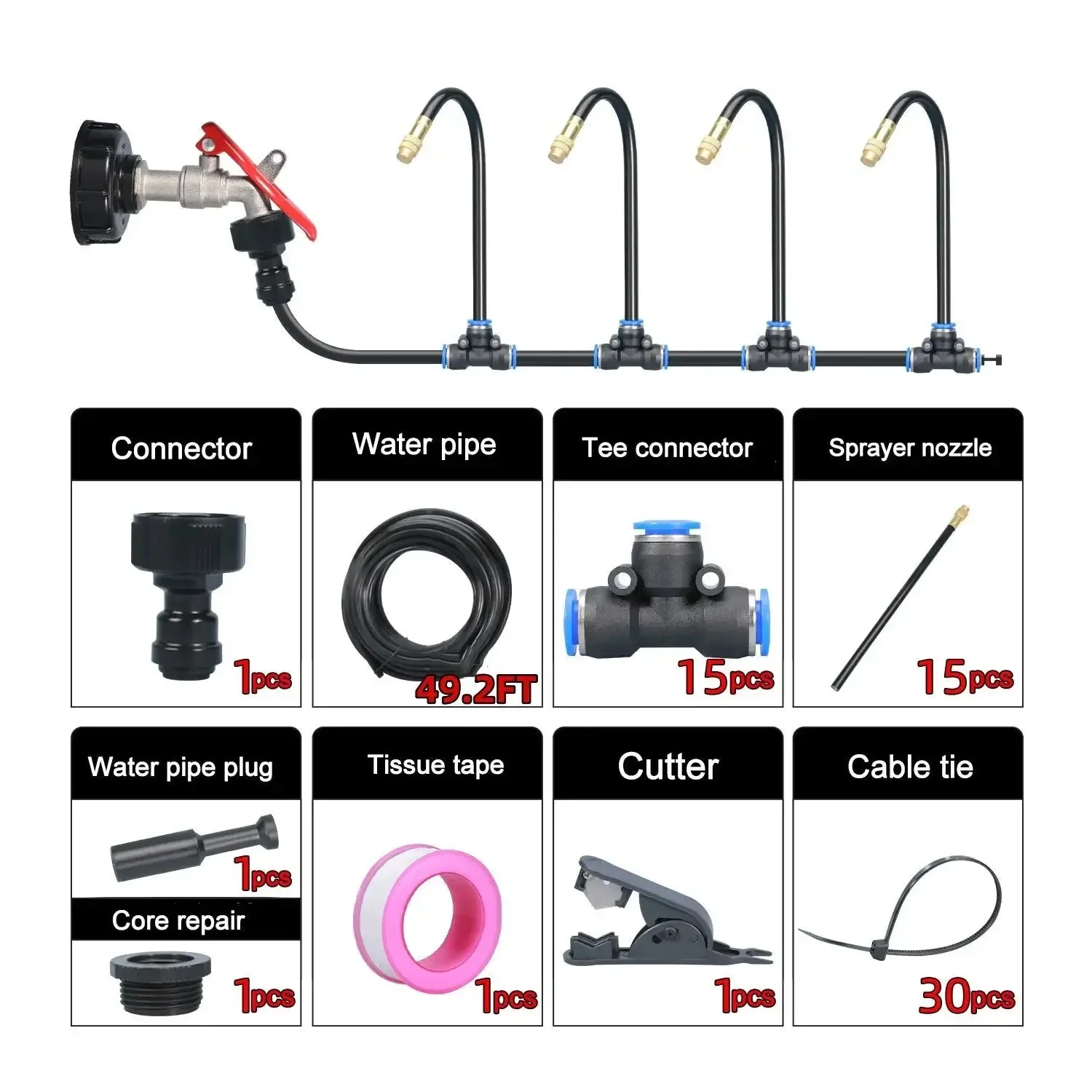 Garden Mist Kit 20 m | Full Coverage Adjustable Brass Nozzles | Quick Connectors & Tool-Free Setup - Image 10