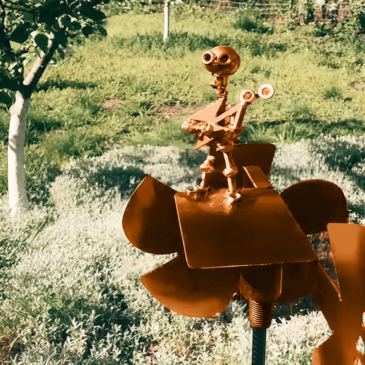 Garden Wind Spinner | Guitar & Musician Design | Hand-Welded Weatherproof Steel | 2.3 ft Spike - Image 6
