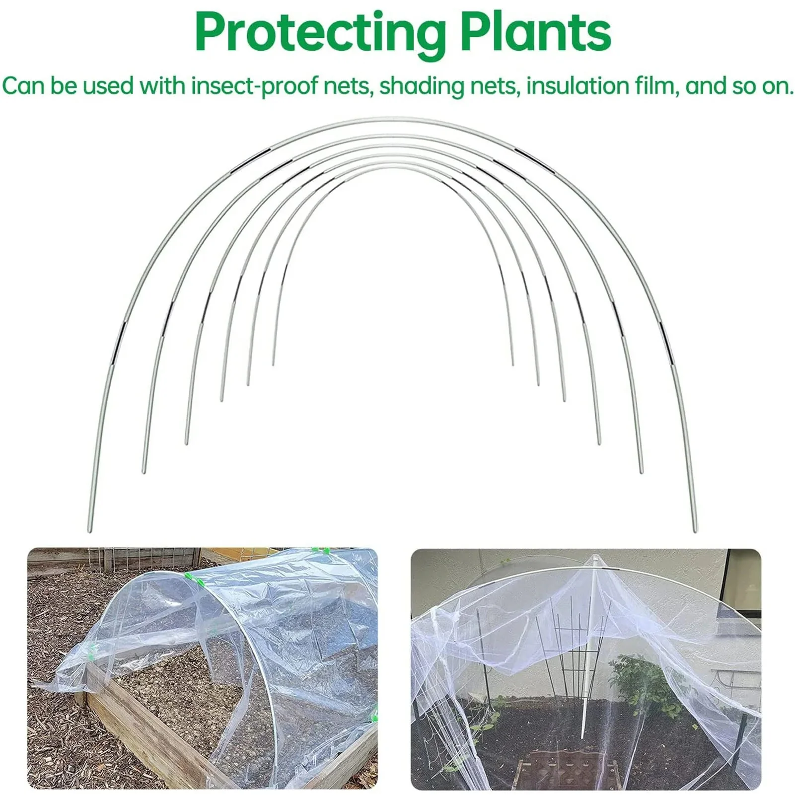 Garten-Tunnel-Set | Flexible Fiberglasbügel | Verzinkte Stahlverbinder | Wetterbeständig - Image 3