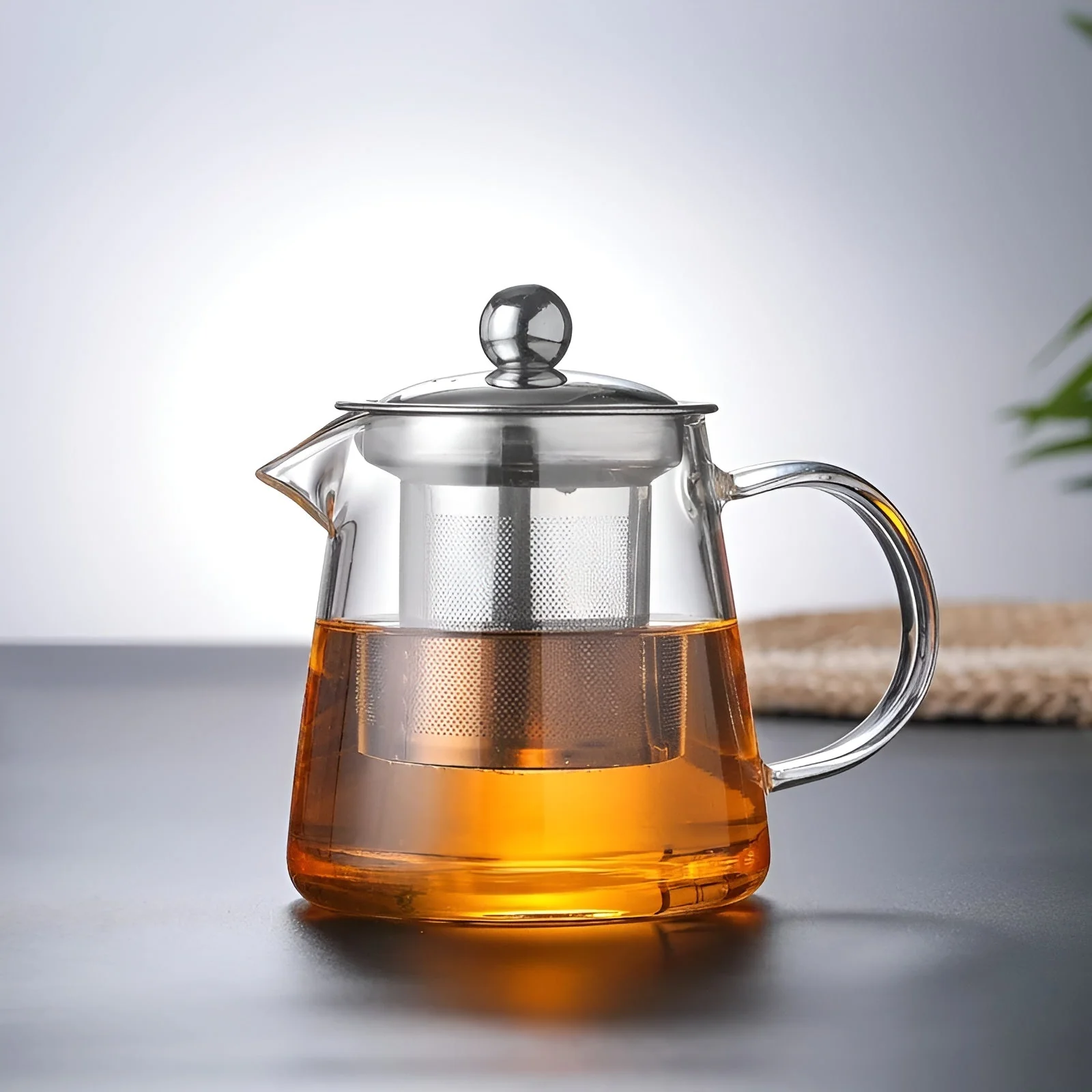 Glass Teapot | Hand-Blown Borosilicate | Stainless Steel Filter & Wood Lid | Heat Resistant - Image 9