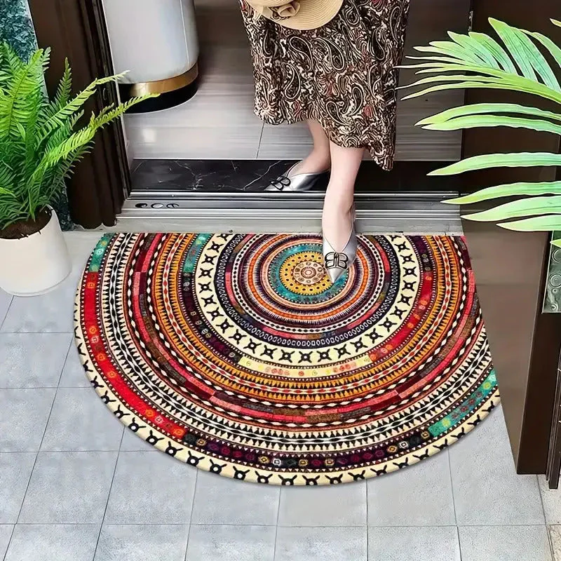 Half-Moon Doormat | Boho Design | Soft Textile & Non-Slip Backing | Low-Profile 0.4 in - Image 2