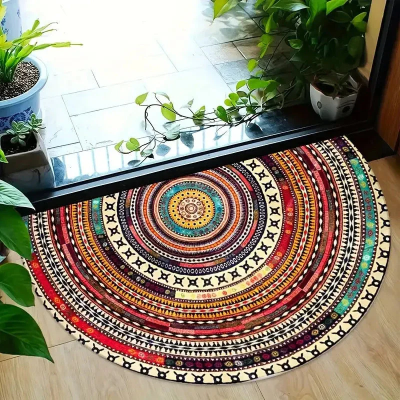 Half-Moon Doormat | Boho Design | Soft Textile & Non-Slip Backing | Low-Profile 0.4 in - Image 3
