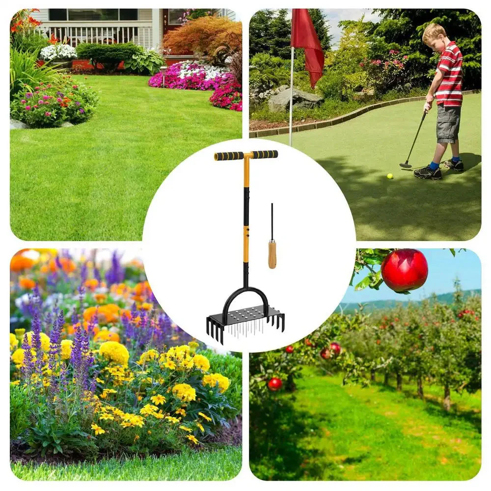 Hand Lawn Aerator | 2-in-1 Spike & Hollow-Core Tines | Carbon Steel | For Garden & Lawn Care - Image 3