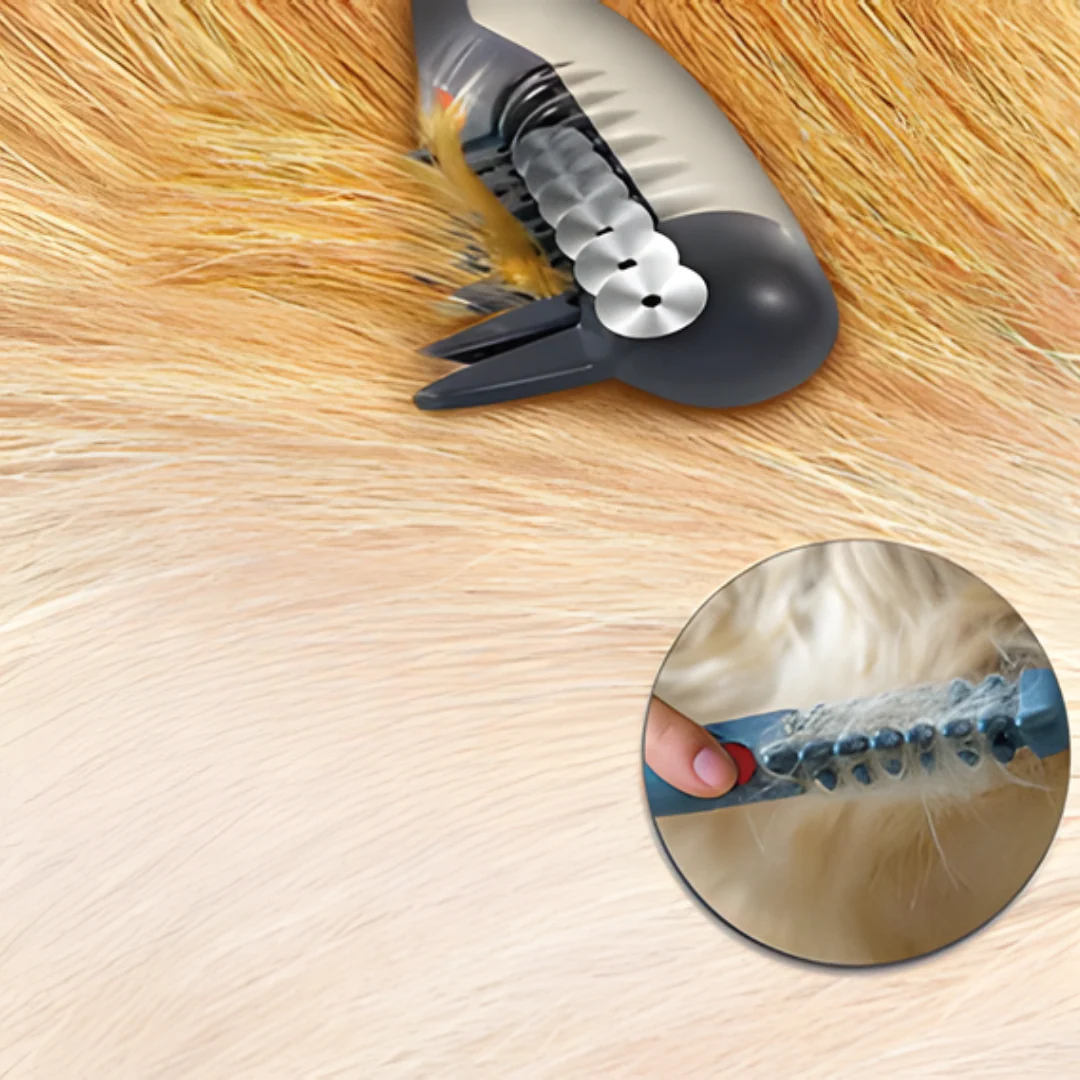 Haustier-Trimmer für Hunde & Katzen | Knotfreie Pflegemethode | Edelstahlklingen & rutschfester Griff - Image 4
