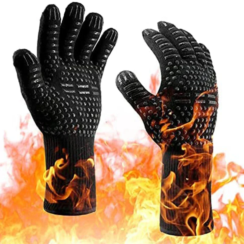 Heat-Resistant Grill & Oven Glove | Fireproof up to 1472°F | Silicone Non-Slip & Cotton Lining