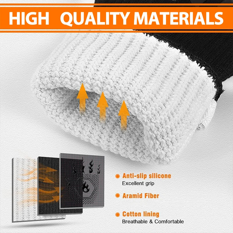 Heat-Resistant Grill & Oven Glove | Fireproof up to 1472°F | Silicone Non-Slip & Cotton Lining - Image 2