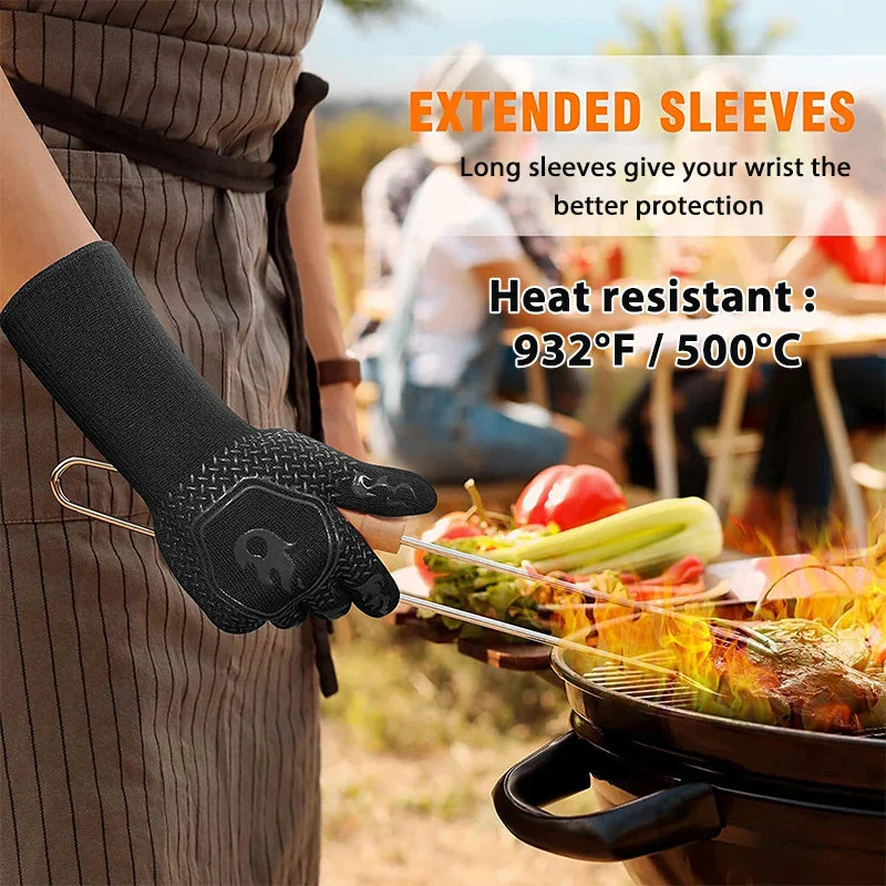 Heat-Resistant Grill & Oven Glove | Fireproof up to 1472°F | Silicone Non-Slip & Cotton Lining - Image 3