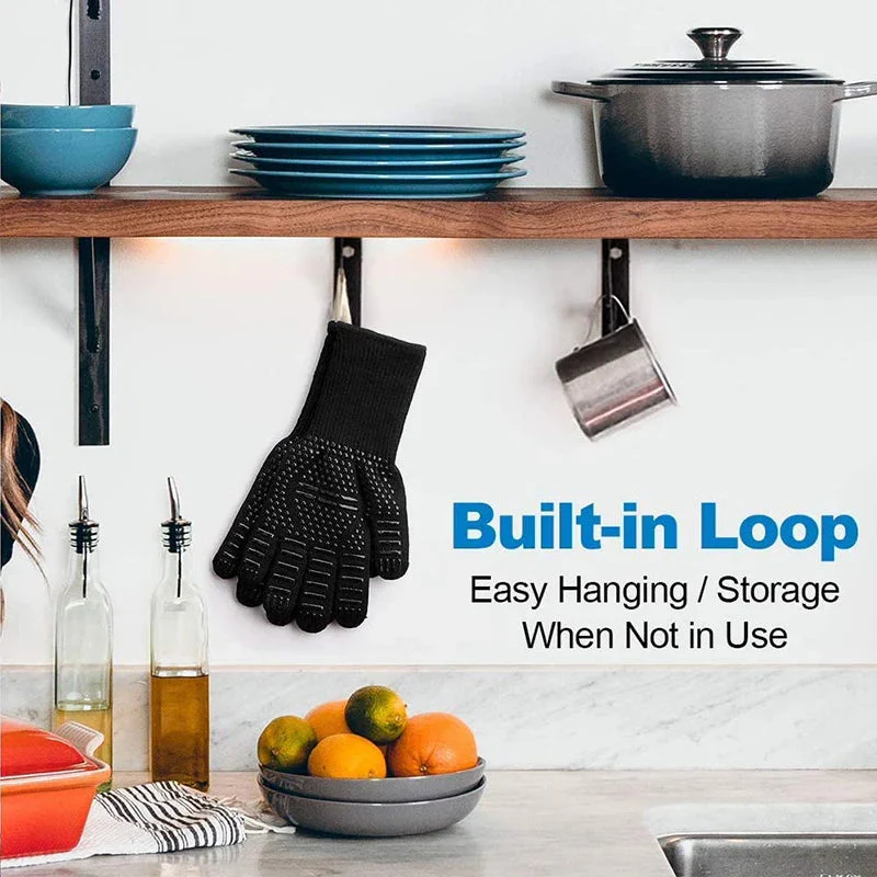 Heat-Resistant Grill & Oven Glove | Fireproof up to 1472°F | Silicone Non-Slip & Cotton Lining - Image 5