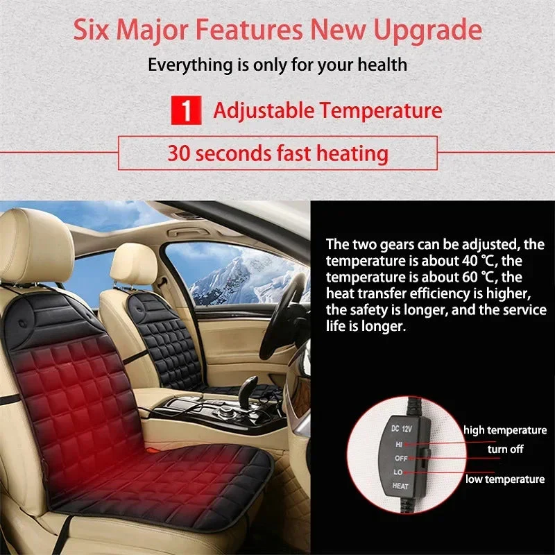 Heated Car Seat Cushion | 12V Fast Heating & Overheat Protection | Breathable Polyester Foam - Image 7