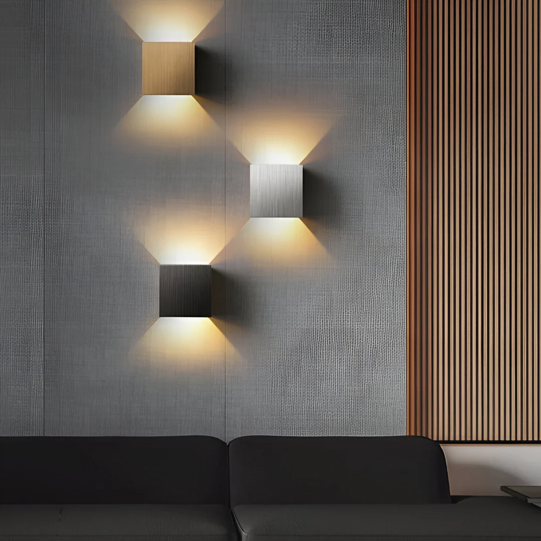 Indoor LED Wall Light | Nordic Cube Design | Warm & Cool Light | USB Rechargeable & Hardwired