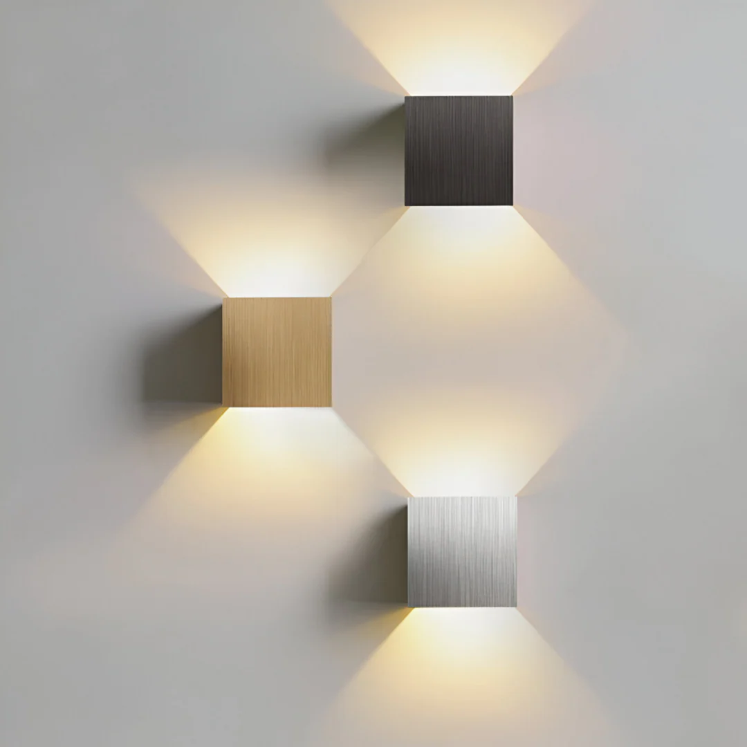 Indoor LED Wall Light | Nordic Cube Design | Warm & Cool Light | USB Rechargeable & Hardwired - Image 3