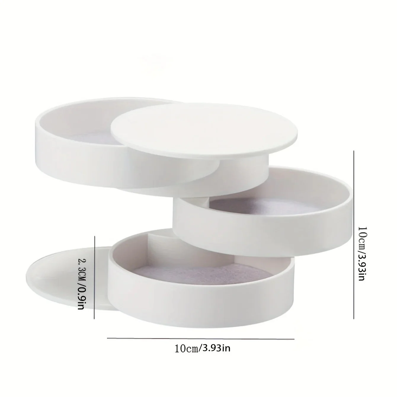 Jewelry Box | 5-Tier Rotating Design | Dustproof Lid & Soft Fleece Lining | Travel-Friendly - Image 3