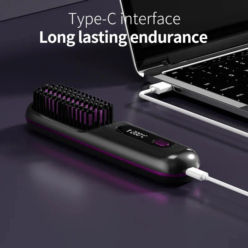 Kabelloses Haarglätteisen | USB wiederaufladbar LCD | Keramikheizung & Ionentechnologie | Reisegröße - Image 3