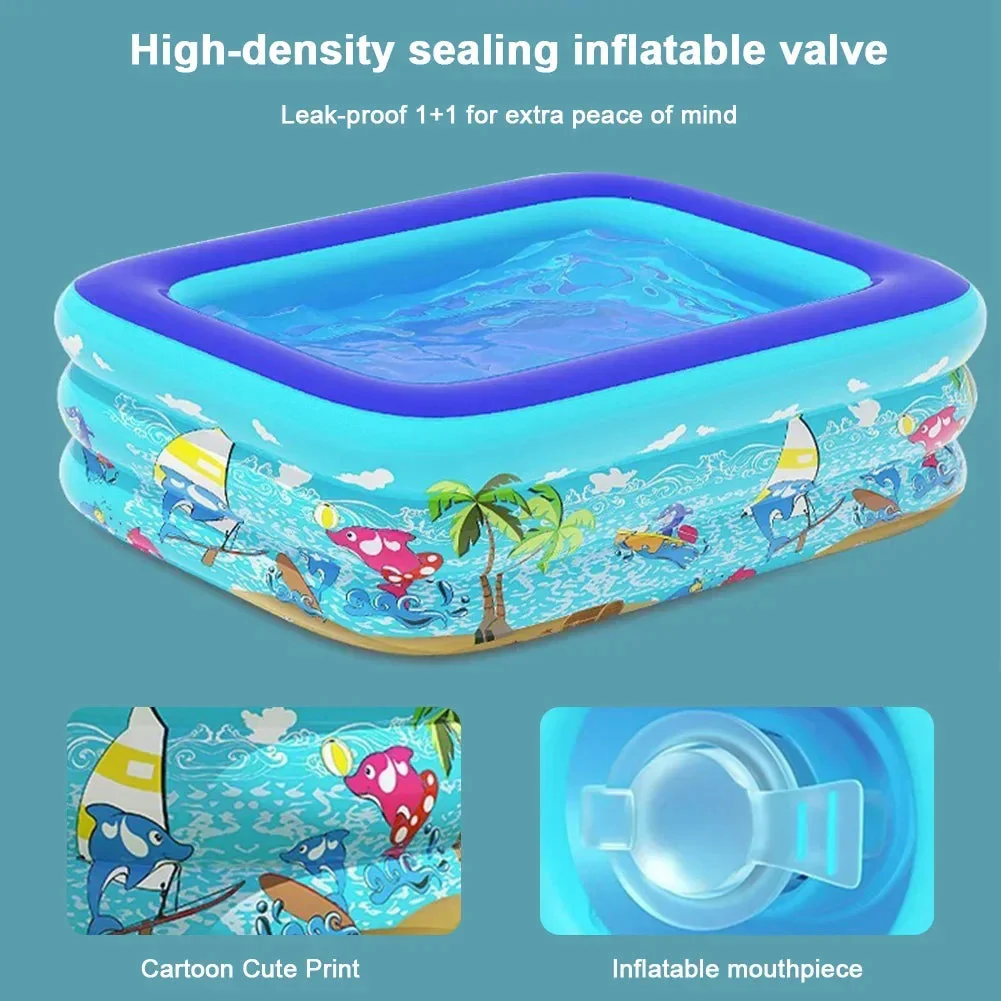 Kids Inflatable Pool | Cartoon Design | 110–178 cm | Reinforced Walls & Quick-Inflate Valves - Image 2