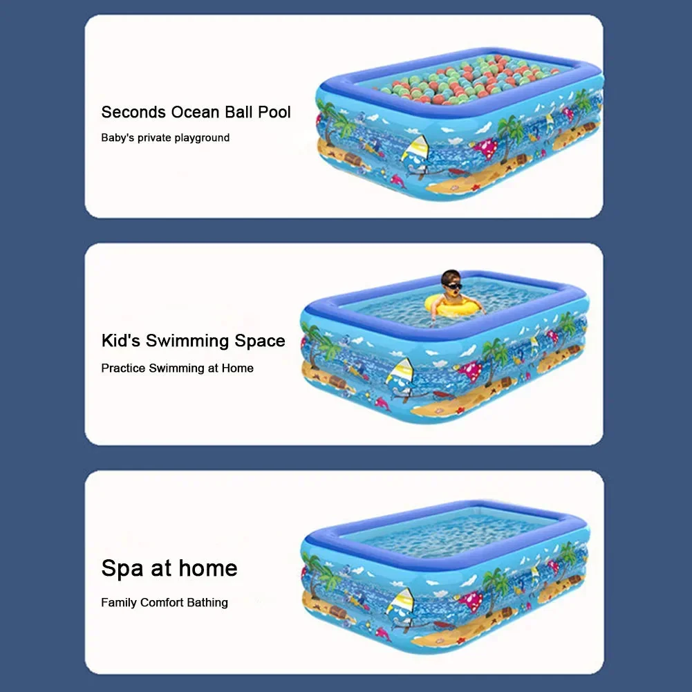 Kids Inflatable Pool | Cartoon Design | 110–178 cm | Reinforced Walls & Quick-Inflate Valves - Image 3