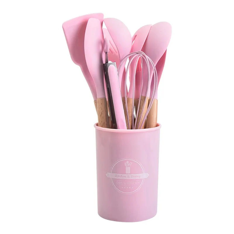 Kitchen Utensil Set | Heat-Resistant Silicone & Wood Handles | 12-Piece | Gentle on Nonstick Pans - Image 8