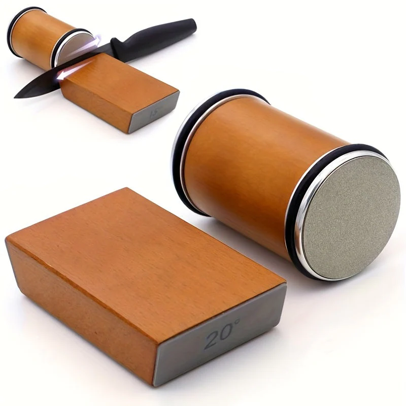 Knife Sharpening Stone Set | Diamond-Coated Stone with Magnetic Angle Guide | Preset 15° & 20° Sharpening Angles - Image 11