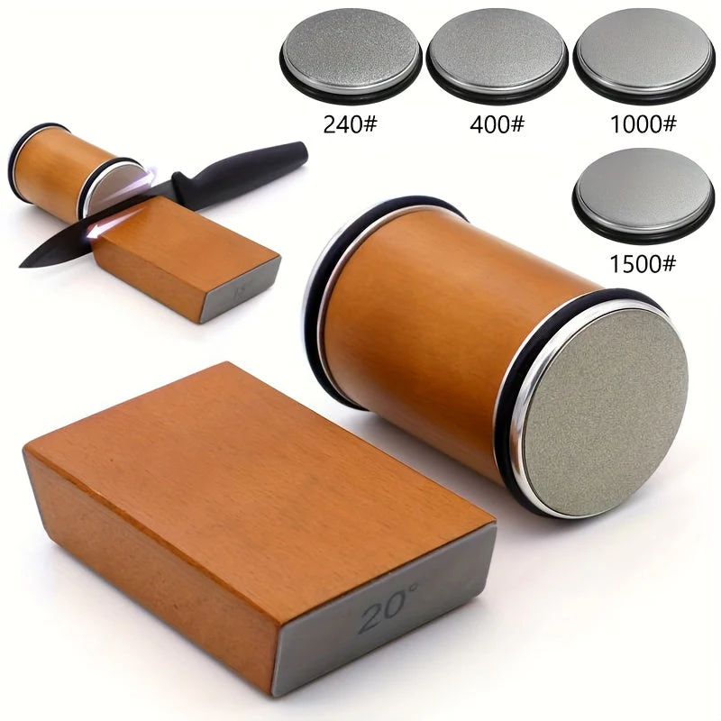 Knife Sharpening Stone Set | Diamond-Coated Stone with Magnetic Angle Guide | Preset 15° & 20° Sharpening Angles - Image 12