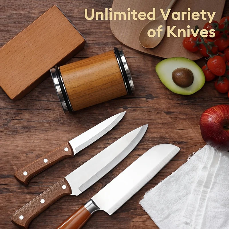 Knife Sharpening Stone Set | Diamond Stone with Magnetic Angle Guide | Wood & Metal Base - Image 12