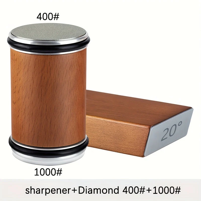 Knife Sharpening Stone Set | Diamond Stone with Magnetic Angle Guide | Wood & Metal Base - Image 13