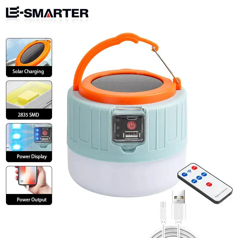 LED Camping Lamp | Solar & USB Rechargeable | Remote & Battery Indicator | Camping & Emergency Use - Image 4