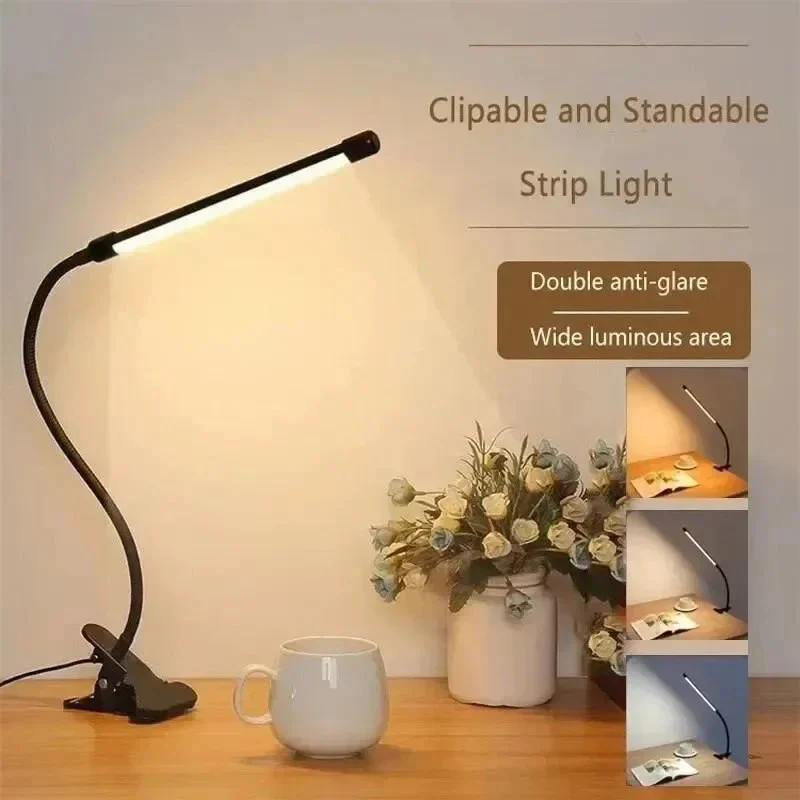 LED Clip Lamp | Adjustable Color Temps & 10 Brightness Levels | Flexible Gooseneck | USB Powered - Image 3