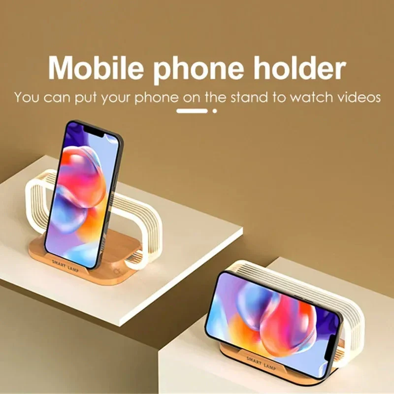 LED Desk Lamp | Qi Wireless Charging & Touch Dimming | Wood Finish - Image 6