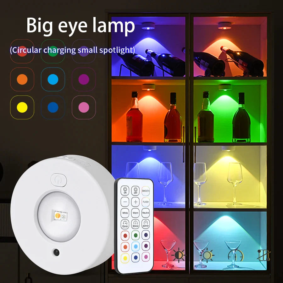 LED Spotlight | Wireless & Rechargeable | 12 RGB Colors & Dimmable | Magnetic Mount - Image 3