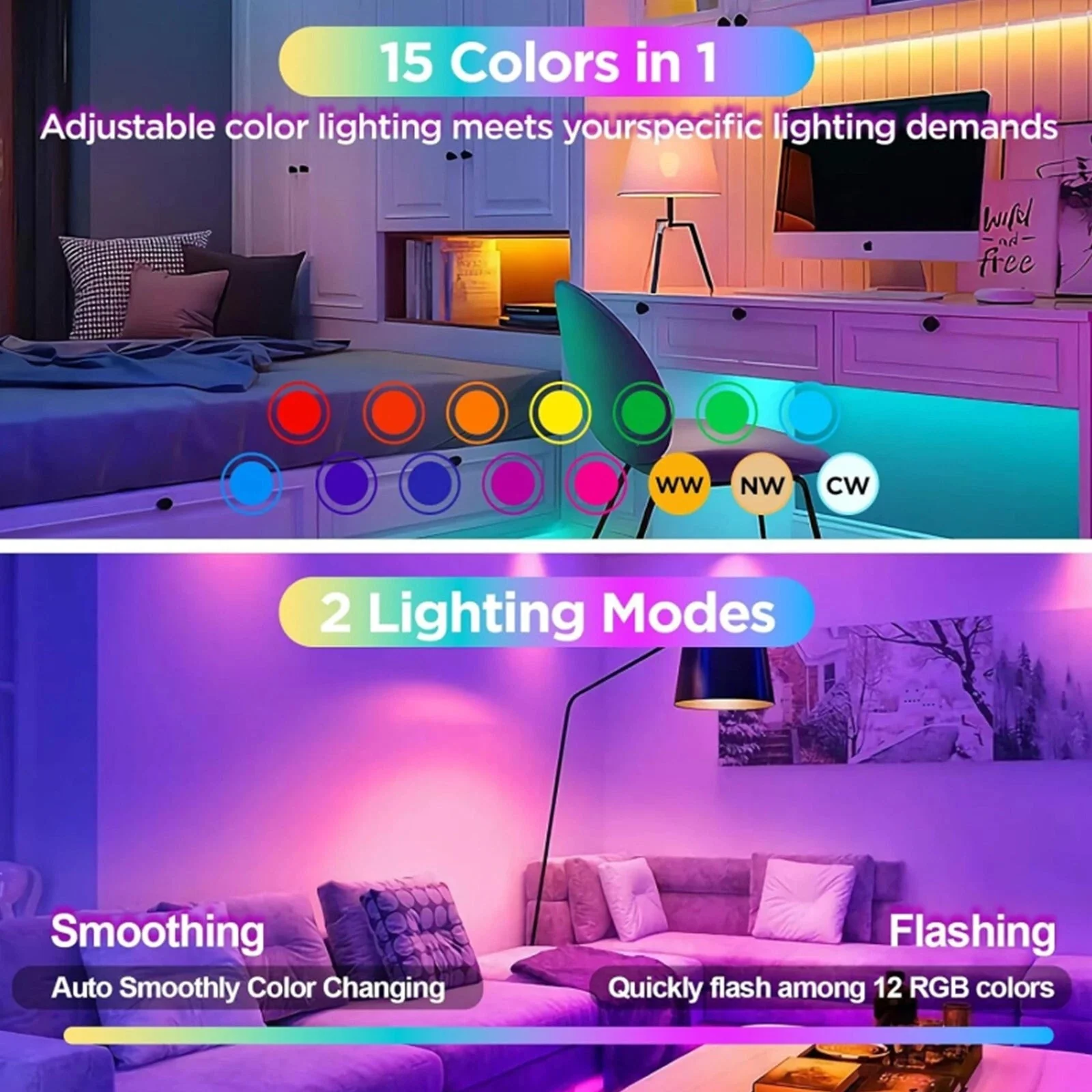 1+1 FREE | LumaBright – Brighten Up Any Room Instantly with 15 Individual Colors - Image 6