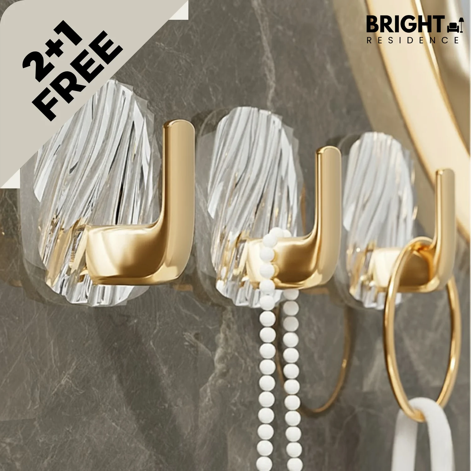 2+1 FREE | LuxHook – Strong hold without drilling, elegant design!