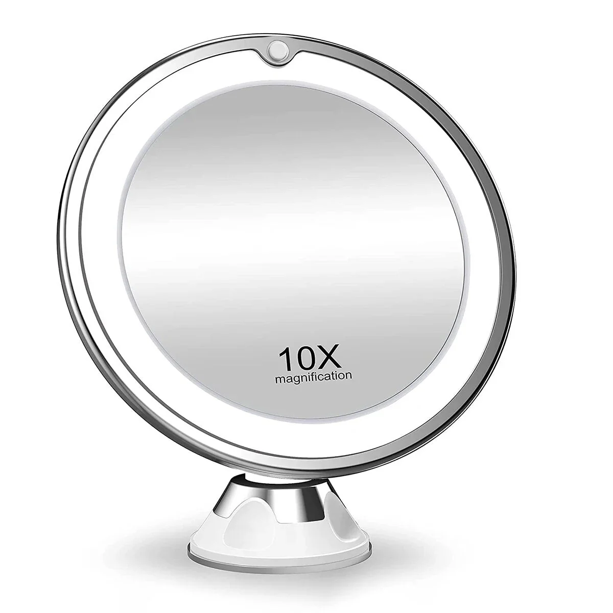 Makeup Mirror | 10x Magnification | Daylight LEDs & Adjustable Rotation | Compact Travel-Friendly
