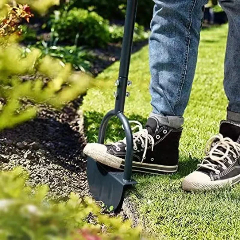 Manual Lawn Edger | Crescent Serrated Blade | Steel Head & Ergonomic Handle | Durable Design - Image 2