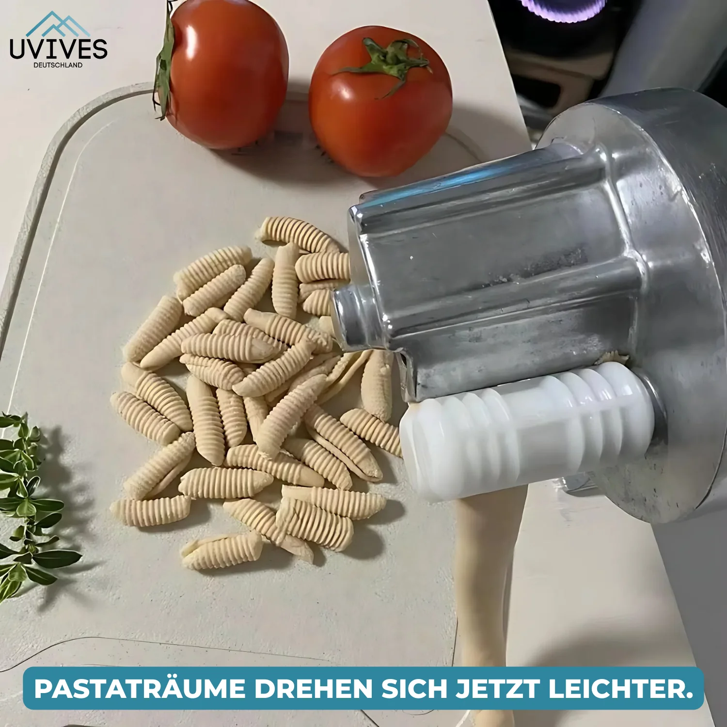 Manual Pasta Machine | Detachable Hand Crank & Adjustable Clamp | Aluminum Body | Compact Storage - Image 2