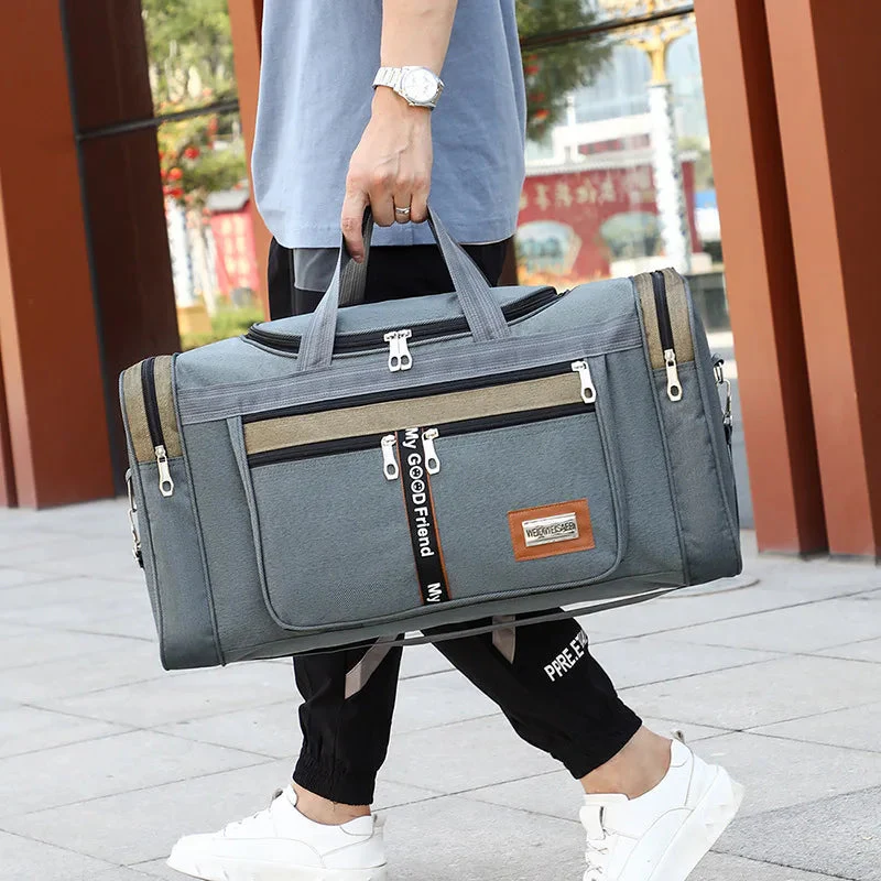 Men's Travel Bag | Foldable & Large Capacity | Water-Resistant Nylon | Business & Weekend Travel - Image 3