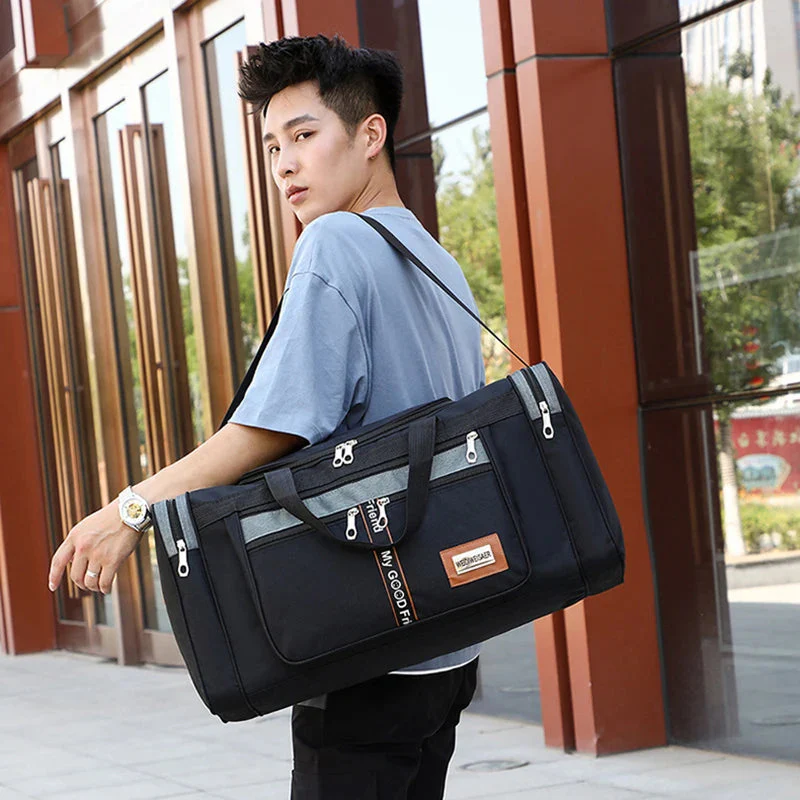 Men's Travel Bag | Foldable & Large Capacity | Water-Resistant Nylon | Business & Weekend Travel - Image 4