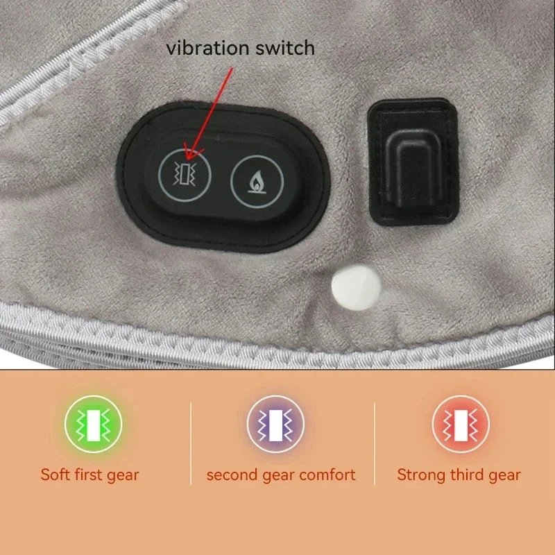 Neck & Shoulder Massager | USB Heated with Vibration & 3 Heat Settings | Plush Velvet | Relaxation - Image 3
