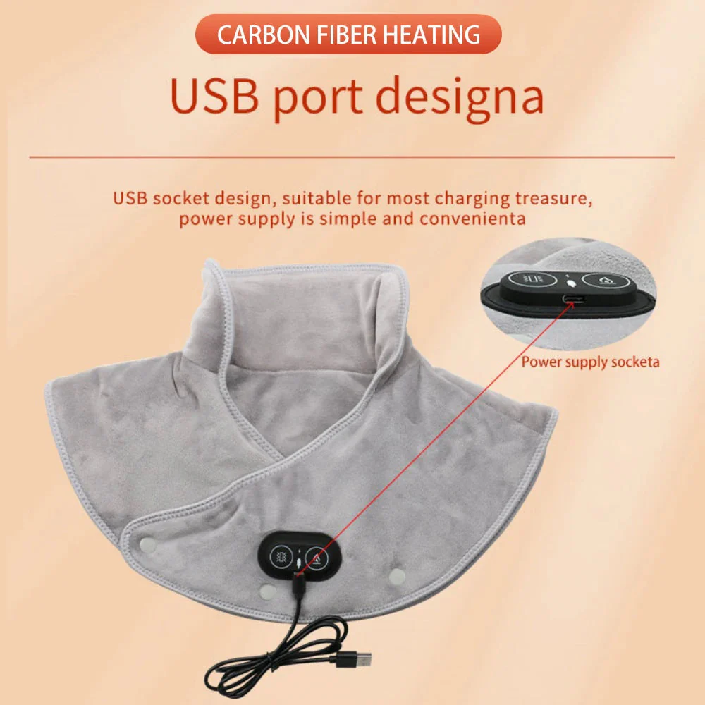 Neck & Shoulder Massager | USB Heated with Vibration & 3 Heat Settings | Plush Velvet | Relaxation - Image 4