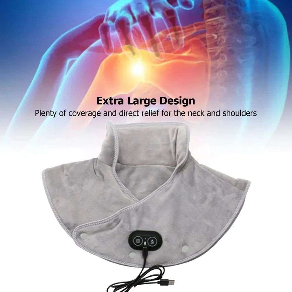 Neck & Shoulder Massager | USB Heated with Vibration & 3 Heat Settings | Plush Velvet | Relaxation - Image 5