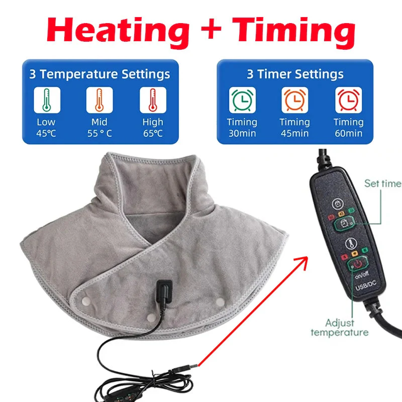 Neck & Shoulder Massager | USB Heated with Vibration & 3 Heat Settings | Plush Velvet | Relaxation - Image 7