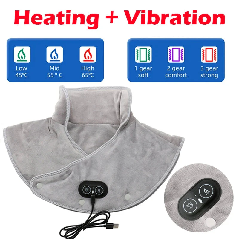 Neck & Shoulder Massager | USB Heated with Vibration & 3 Heat Settings | Plush Velvet | Relaxation - Image 8