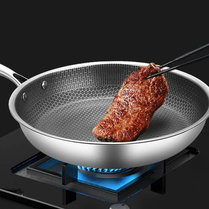 Non-Stick Frying Pan | Honeycomb Stainless Steel | Induction Compatible | Scratch-Resistant