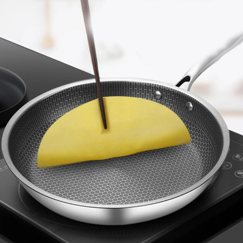 Non-Stick Frying Pan | Honeycomb Stainless Steel | Induction Compatible | Scratch-Resistant - Image 2
