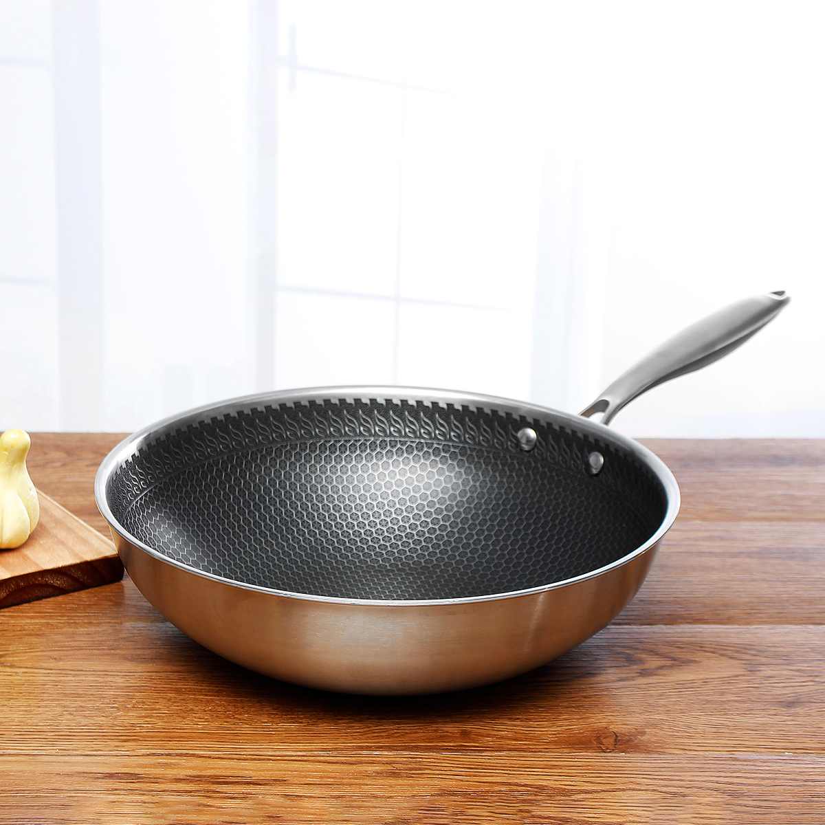 Non-Stick Frying Pan | Honeycomb Stainless Steel | Induction Compatible | Scratch-Resistant - Image 4
