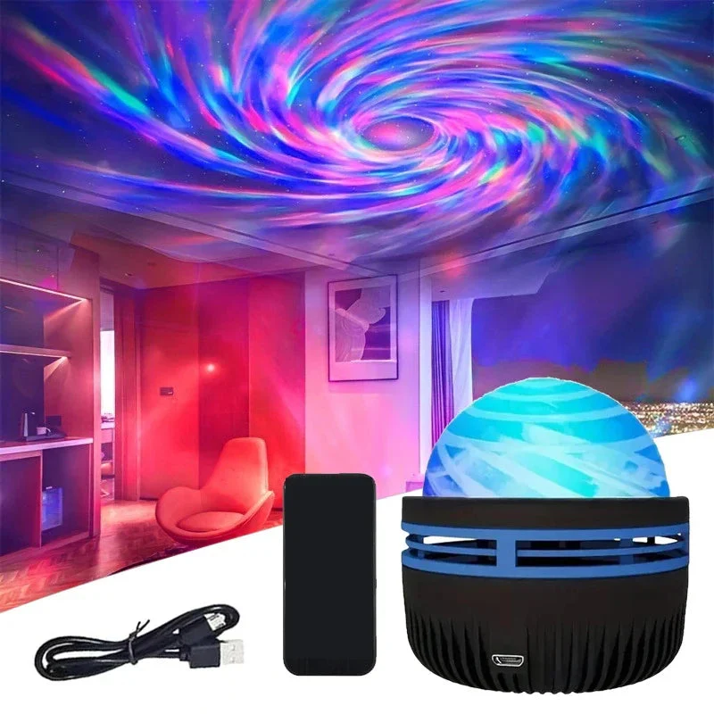 Northern Lights Projector | RGB Aurora & Star Effects | Music Sync, Remote & USB Rechargeable - Image 2