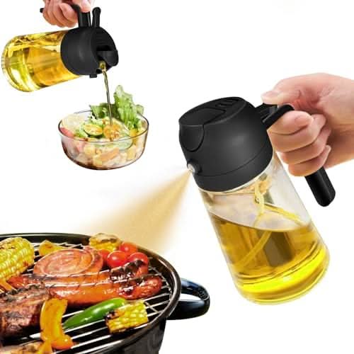 Oil Sprayer & Pourer | 2-in-1 Spray & Pour Design | BPA-Free Glass Bottle, 20.3 fl oz - Image 5