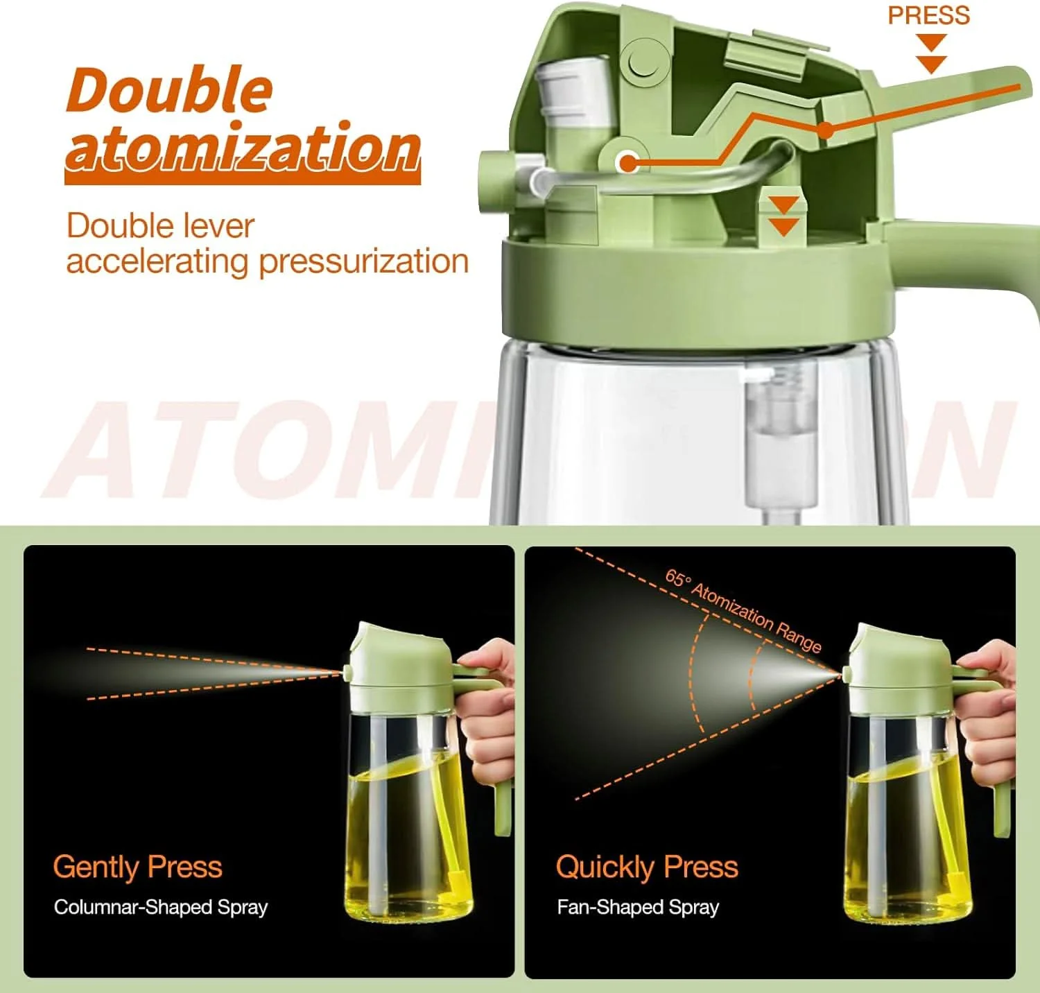 Oil Sprayer & Pourer | 2-in-1 Spray & Pour Design | BPA-Free Glass Bottle, 20.3 fl oz - Image 7