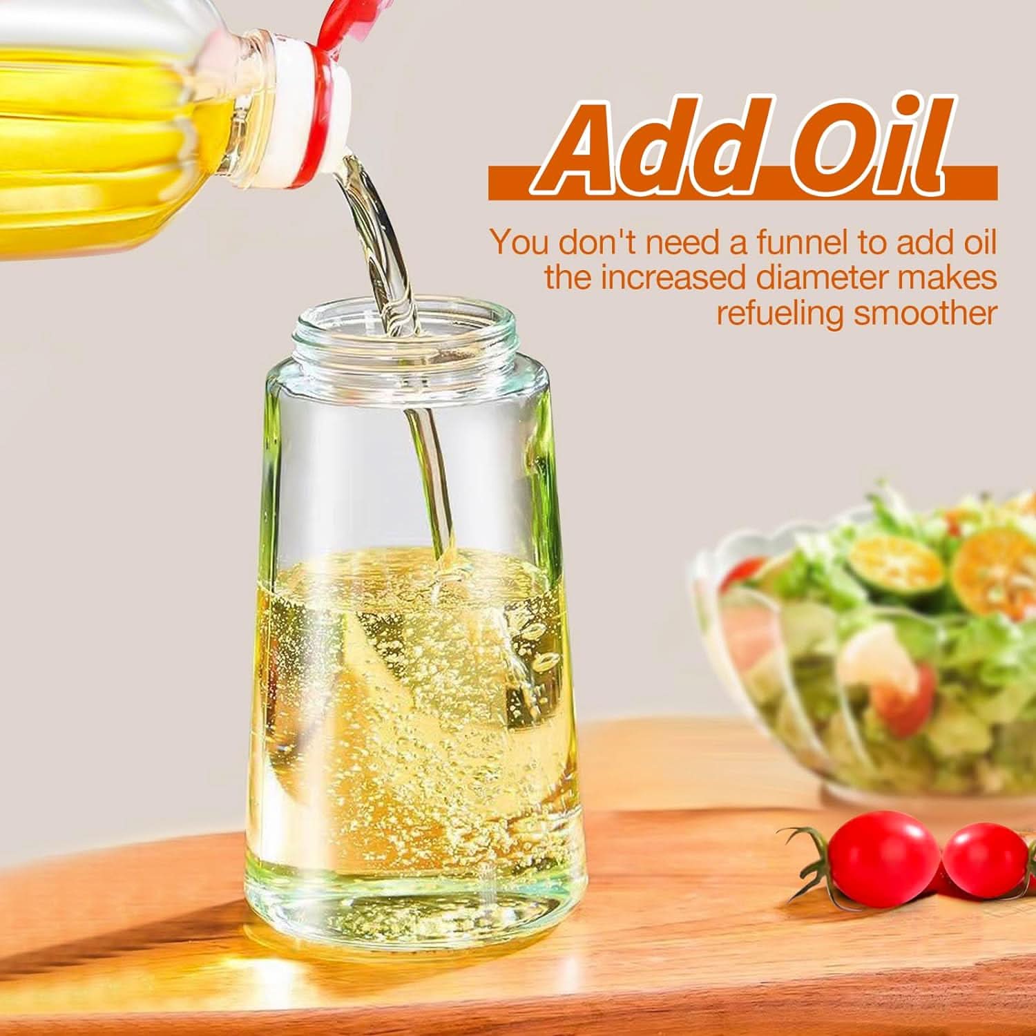 Oil Sprayer & Pourer | 2-in-1 Spray & Pour Design | BPA-Free Glass Bottle, 20.3 fl oz - Image 9