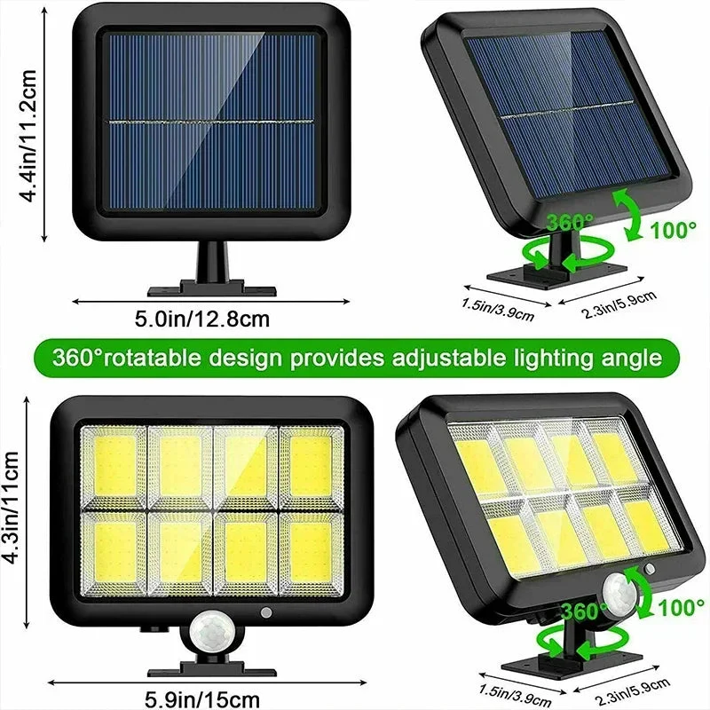 Outdoor Solar Wall Light | 100 COB LEDs | Solar-Powered & Weatherproof | Easy Installation - Image 2