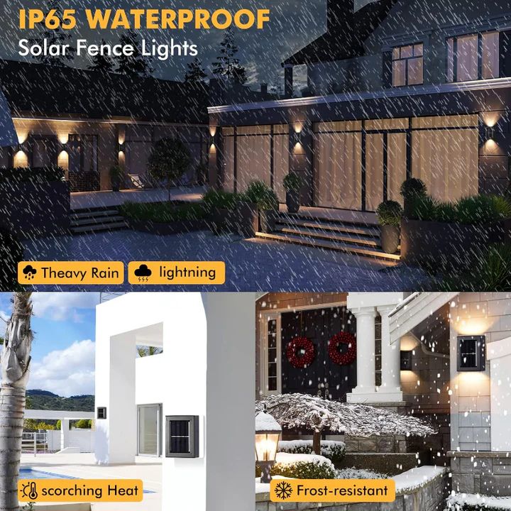 Outdoor Solar Wall Light | Double Shadow Effect | Warm & Cool Light | Energy-Saving - Image 10