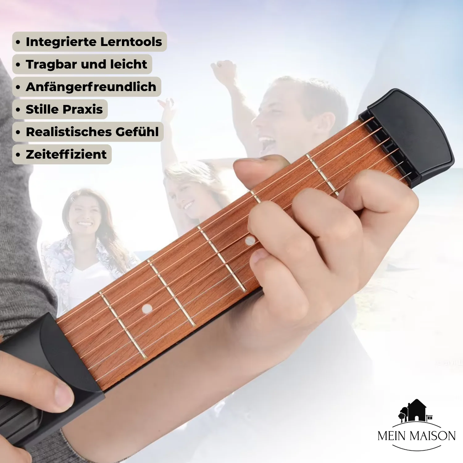 Pocket Guitar Trainer for Beginners | Compact & Quiet Design | Chord Chart & Metronome - Image 2